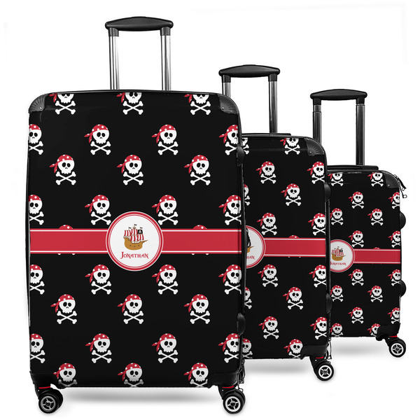 Custom Pirate 3 Piece Luggage Set - 20" Carry On, 24" Medium Checked, 28" Large Checked (Personalized)