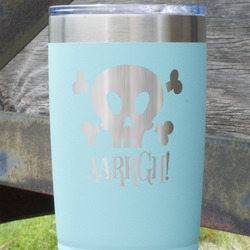 Pirate 20 oz Stainless Steel Tumbler - Teal - Double Sided (Personalized)