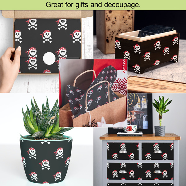 Pirate Tissue Paper - In Use Collage