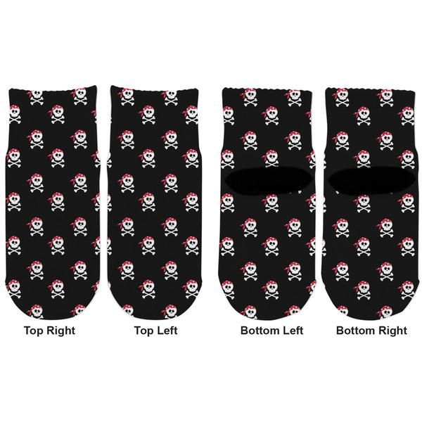 Pirate Toddler Ankle Socks - Double Pair - Front and Back - Apvl