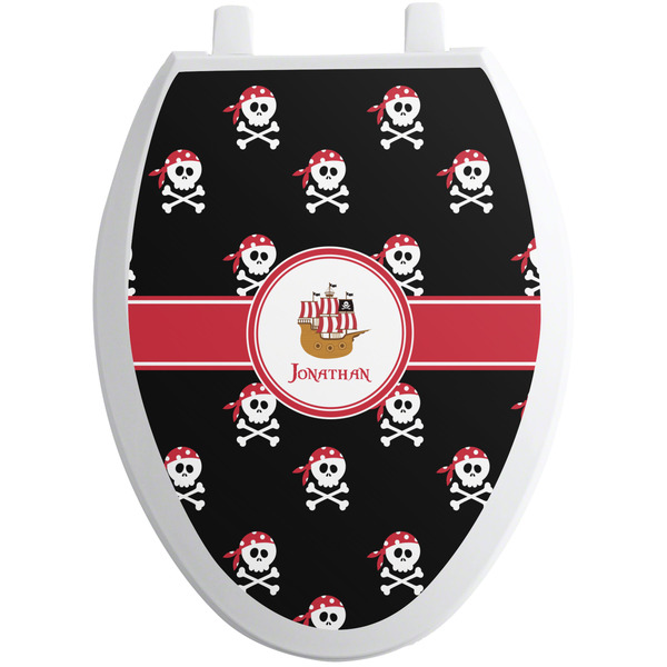 Custom Pirate Toilet Seat Decal - Elongated (Personalized)