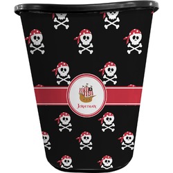 Pirate Waste Basket - Single Sided (Black) (Personalized)