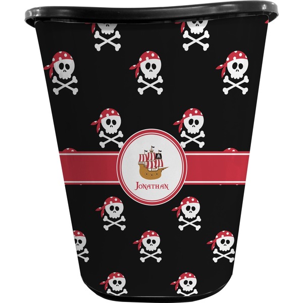 Custom Pirate Waste Basket - Double Sided (Black) (Personalized)