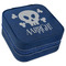 Pirate Travel Jewelry Boxes - Leather - Navy Blue - Angled View