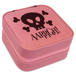 Pirate Travel Jewelry Boxes - Pink Leather (Personalized)