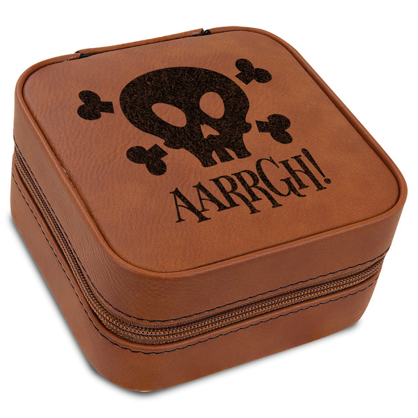 Custom Pirate Travel Jewelry Box - Rawhide Leather (Personalized)