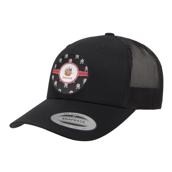 Custom Pirate Trucker Hat - Black (Personalized)