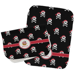 Pirate Burp Cloths - Fleece - Set of 2 w/ Name or Text