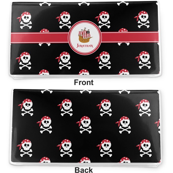 Pirate Vinyl Check Book Cover - Front and Back