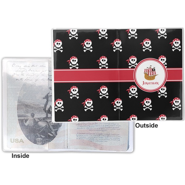 Pirate Vinyl Passport Holder - Flat Front and Back