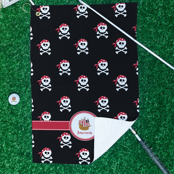 Pirate Waffle Weave Golf Towel - In Context