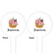 Pirate White Plastic 4" Food Pick - Round - Double Sided - Front & Back