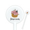 Pirate 5.5" Round Plastic Stir Sticks - White - Single Sided (Personalized)