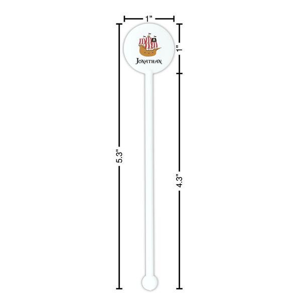 Pirate White Plastic 5.5" Stir Stick - Round - Dimensions
