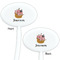 Pirate White Plastic 7" Stir Stick - Double Sided - Oval - Front & Back