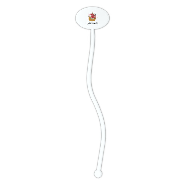 Pirate White Plastic 7" Stir Stick - Oval - Single Stick