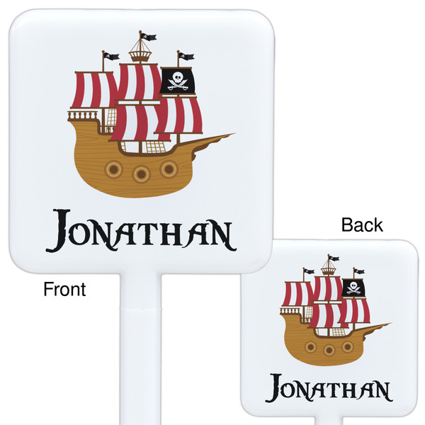 Pirate White Plastic Stir Stick - Double Sided - Approval