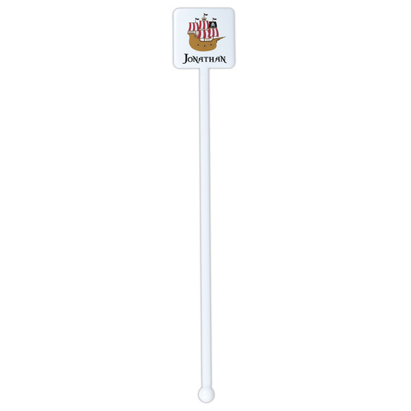 Pirate White Plastic Stir Stick - Double Sided - Square - Single Stick
