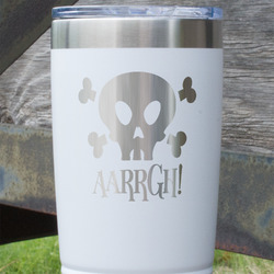 Pirate 20 oz Stainless Steel Tumbler - White - Single Sided (Personalized)