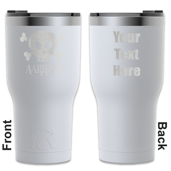 Custom Pirate RTIC Tumbler - White - Engraved Front & Back (Personalized)