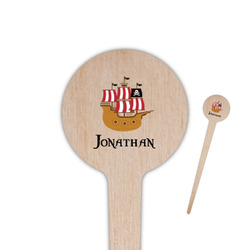 Pirate 4" Round Wooden Food Picks - Double Sided (Personalized)