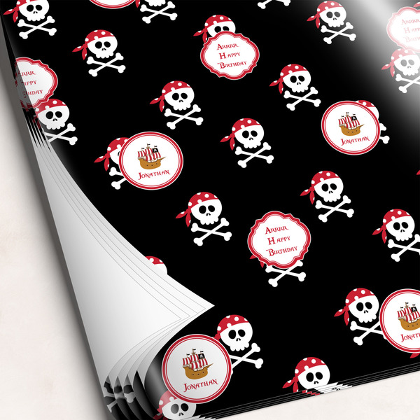 Custom Pirate Wrapping Paper Sheets - Single-Sided - 20" x 28" (Personalized)