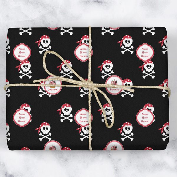 Pirate Wrapping Paper Roll - Matte - Wrapped Box