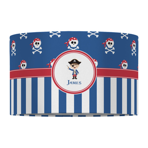 Blue Pirate 12" Drum Lampshade - FRONT (Fabric)