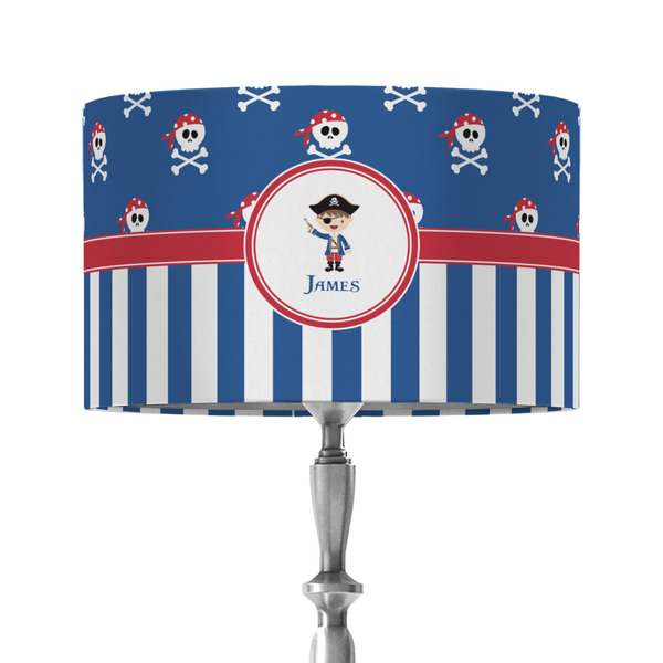 Blue Pirate 12" Drum Lampshade - ON STAND (Fabric)