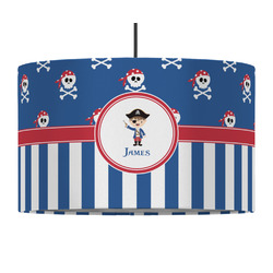 Blue Pirate 12" Drum Pendant Lamp - Fabric (Personalized)