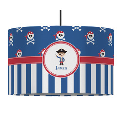 Blue Pirate 12" Drum Pendant Lamp - Fabric (Personalized)