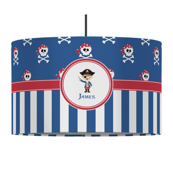 Custom Blue Pirate 12" Drum Pendant Lamp - Fabric (Personalized)