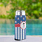 Blue Pirate Can Cooler - Tall 12oz - In Context