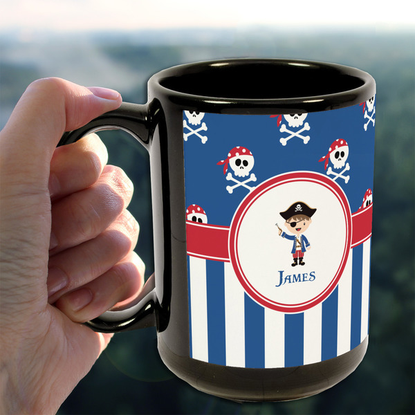 Blue Pirate 15oz. Black Mug - LIFESTYLE