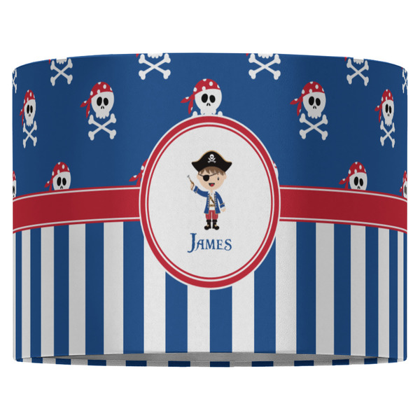 Blue Pirate 16" Drum Lampshade - FRONT (Fabric)