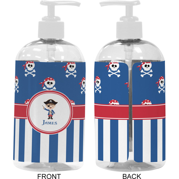 Blue Pirate 16 oz Plastic Liquid Dispenser- Approval- White