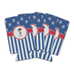 Blue Pirate Can Cooler (16 oz) - Set of 4 (Personalized)