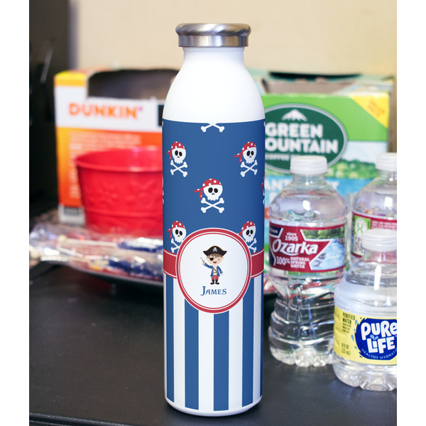 Blue Pirate 20oz Water Bottles - Full Print - In Context
