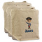 Blue Pirate 3 Reusable Cotton Grocery Bags - Front View