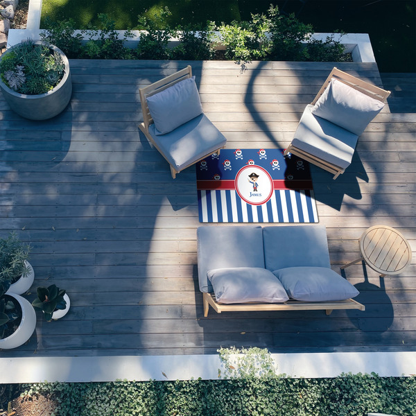 Blue Pirate 3'x5' Patio Rug - In Context
