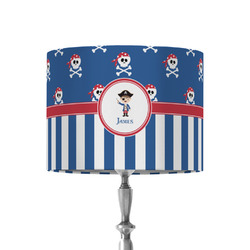 Blue Pirate 8" Drum Lamp Shade - Fabric (Personalized)