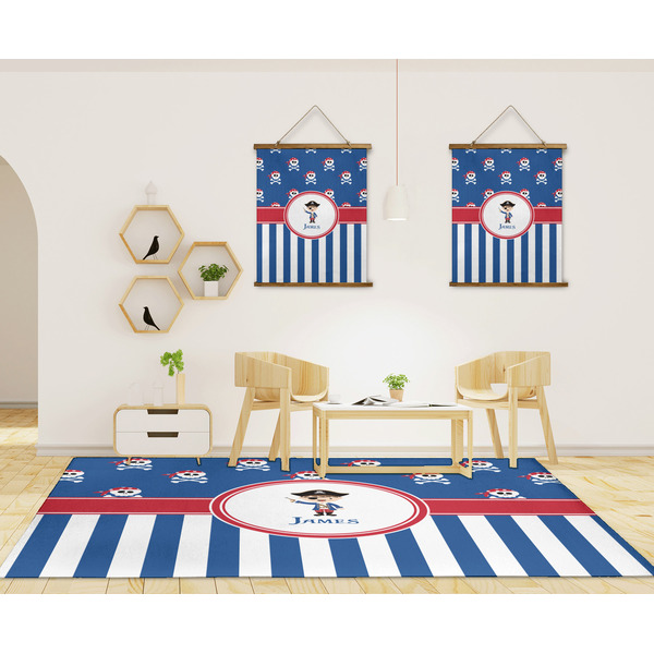 Blue Pirate 8'x10' Indoor Area Rugs - IN CONTEXT