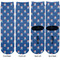 Blue Pirate Adult Crew Socks - Double Pair - Front and Back - Apvl