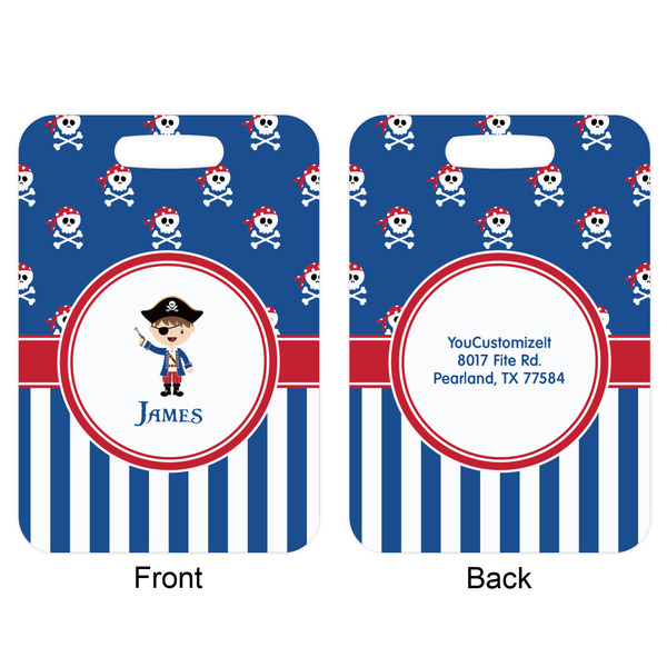 Blue Pirate Aluminum Luggage Tag (Front + Back)
