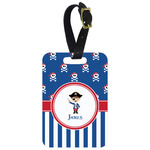 Blue Pirate Metal Luggage Tag w/ Name or Text