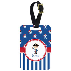 Blue Pirate Metal Luggage Tag w/ Name or Text
