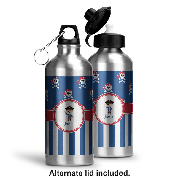 Blue Pirate Aluminum Water Bottle - Alternate lid options