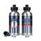 Blue Pirate Aluminum Water Bottle - Front and Back