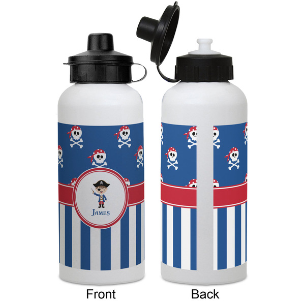 Blue Pirate Aluminum Water Bottle - White APPROVAL