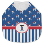 Blue Pirate Jersey Knit Baby Bib w/ Name or Text